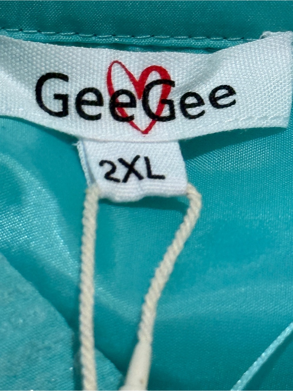 GeeGee Teal Sequin Button-Front Women's Top. Sz 2XL. NWT. - Picture 10 of 11